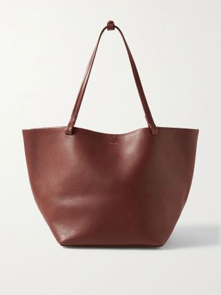 The Row + Park Leather Tote in Burgundy