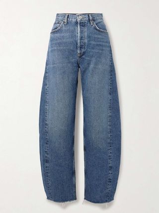 Agolde + + Net Sustain Luna Cropped High-Rise Tapered Organic Jeans
