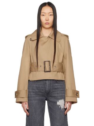 JW Anderson + Beige Cropped Trench Coat