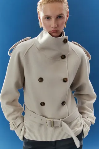H&M + Belt-Detail Wool Jacket