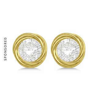 Allurez + Twisted Rope Earring Jackets for Studs 14k Yellow Gold