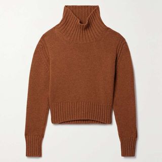 &Daughter + + Net Sustain Fintra Cropped Wool Turtleneck Sweater