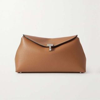 Toteme + T-Lock Textured-Leather Clutch