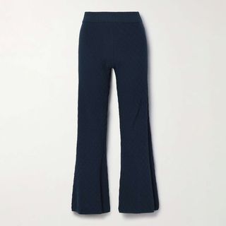 High Sport + Stretch-Cotton Jacquard High-Rise Flared Pants