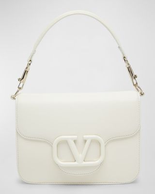 Valentino + Loco Vlogo Flap Leather Shoulder Bag