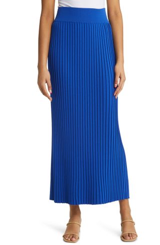 Misook + Ribbed Midi Skirt