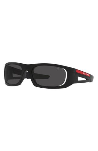 Prada Linea Rossa + 59mm Wraparound Sunglasses