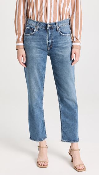Agolde + Kye Mid Rise Straight Crop Jeans