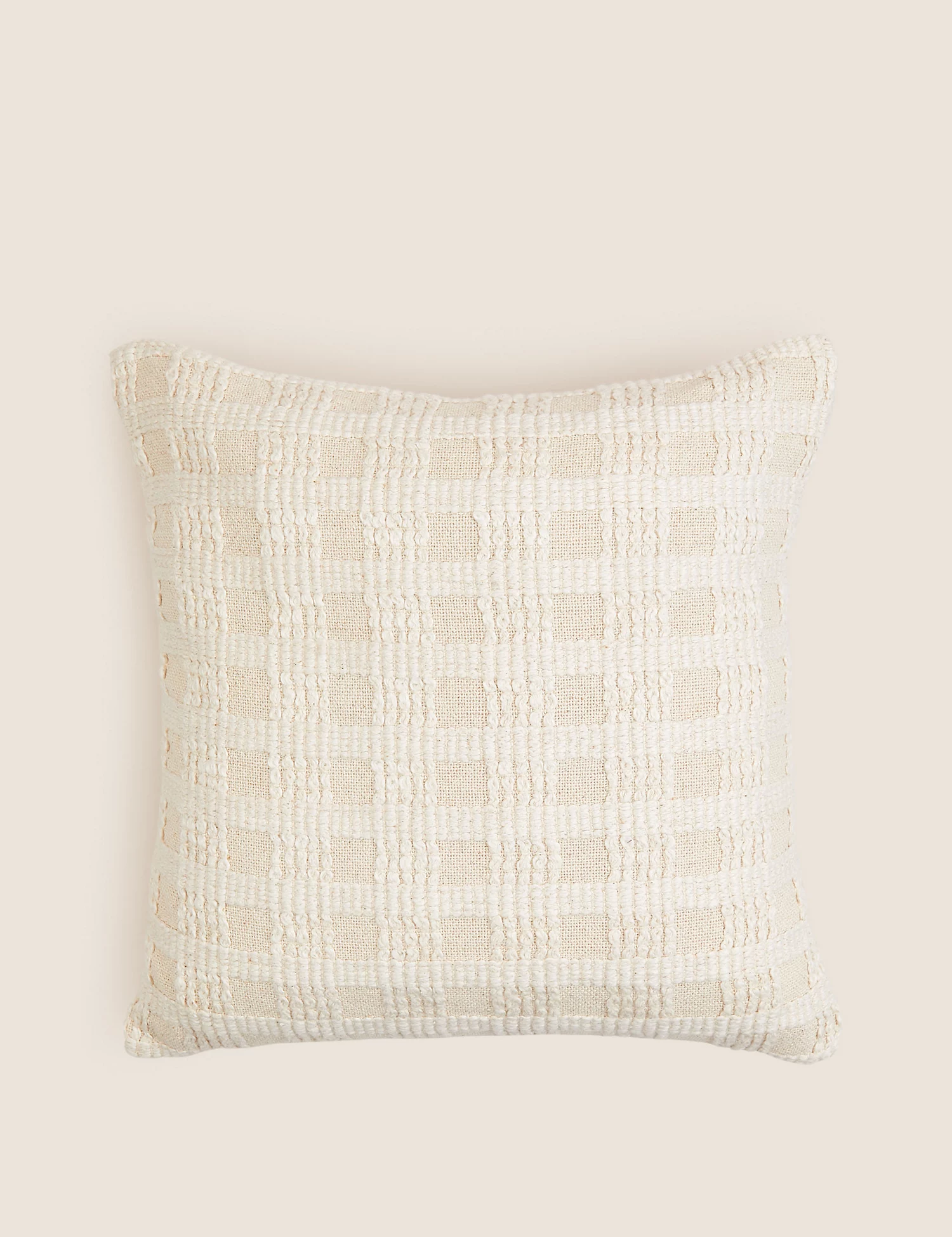 M&S Collection + Pure Cotton Checked Cushion