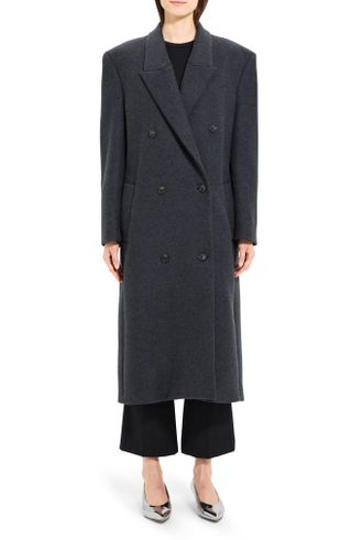 Theory + Double Breasted Wool Coat