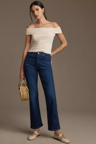 MOTHER + The Tripper Straight-Leg Ankle Jeans