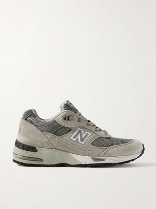 New Balance + Miuk 991 Suede and Mesh Sneakers