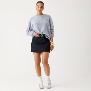 J.Crew + Brushed Cashmere Relaxed Crewneck Sweater