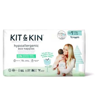 Kit & Kin + Eco Nappies Size 1, 38 Pack, 2-5kg/4-11lbs