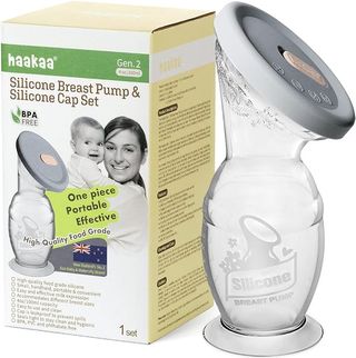 Haakaa + Manual Breast Pump with Suction Base and Silicone lid Set