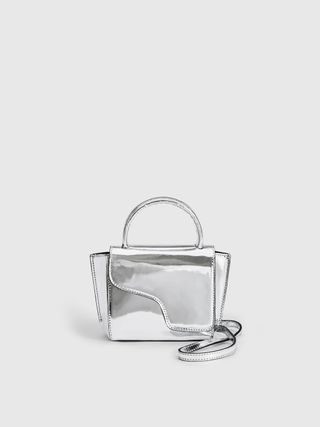 ATP Atelier + Montalcino Silver Metallic Leather Mini Handbag