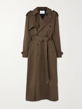 Frame + Belted Double-Breasted Trench Coat