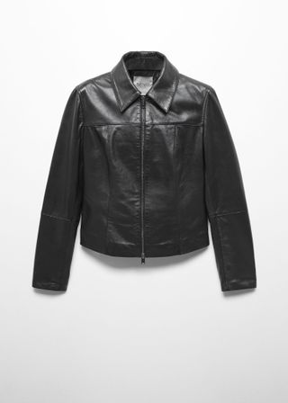 Mango + Leather Fitted Jacket