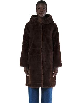 Apparis + Faux-Fur Hooded Coat
