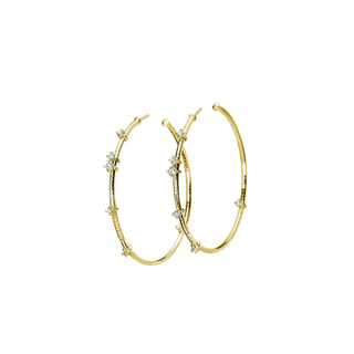 Mattia Cielo + Rugiada Diamanti 18K Yellow Gold, Titanium, & Diamond Hoop Earrings