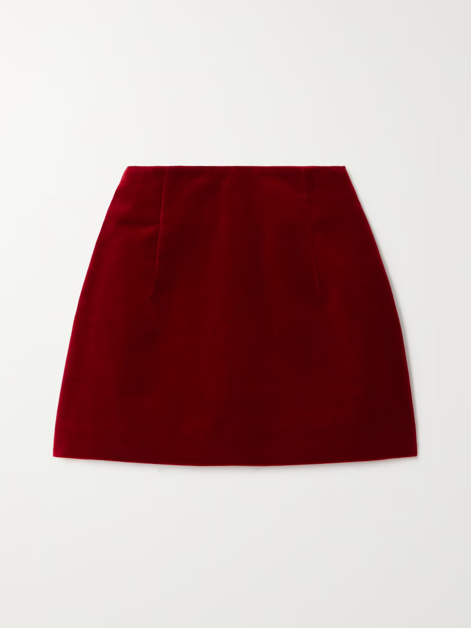 Liberowe + Vera Cotton-Velvet Mini Skirt