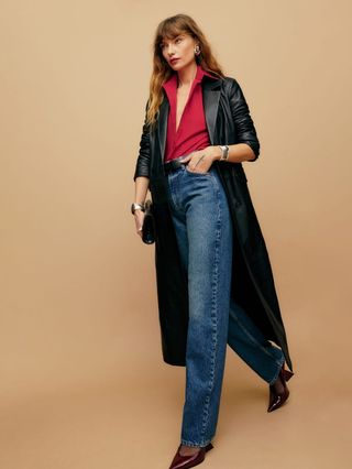 Reformation + Abby High Rise Straight Jeans
