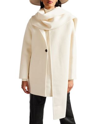 Ted Baker + Scarf Overlay Coat