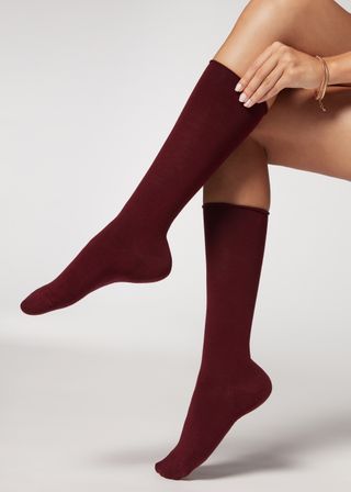 Calzedonia + Women’s Smooth Cotton Mid-Calf Socks