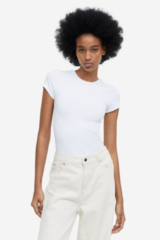 H&M + Fitted Microfibre T-Shirt