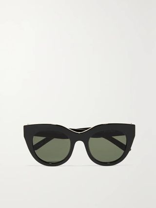 Le Specs + Air Heart Cat-Eye Acetate and Gold-Tone Sunglasses