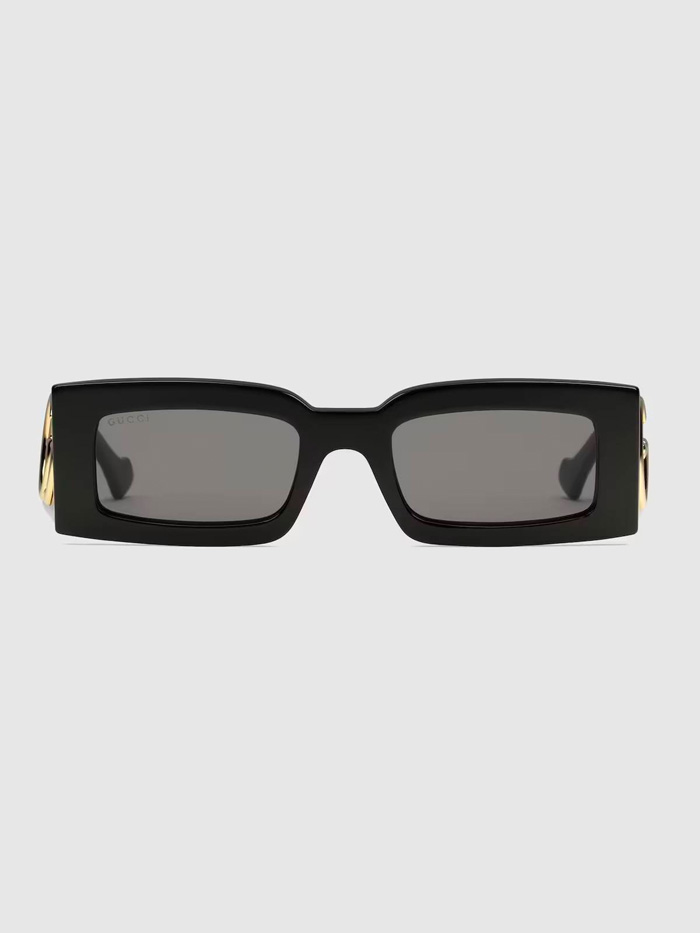 Gucci + Rectangular Frame Sunglasses