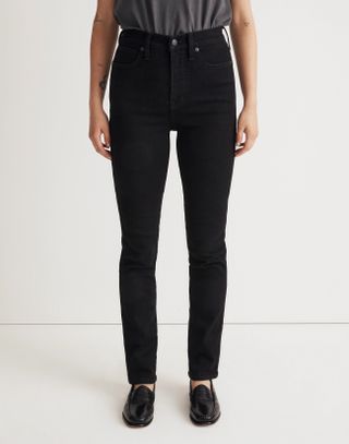 Madewell + Stovepipe Jeans in Black Rinse Wash