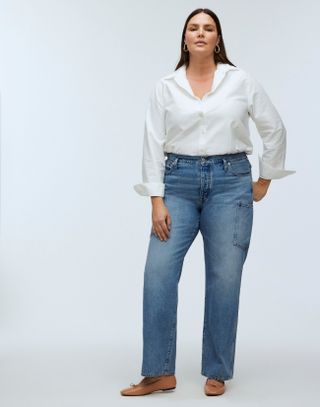 Madewell + Low-Slung Straight Jeans in Hillswick Wash