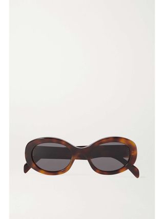 Celine + Oval-Frame Acetate Sunglasses