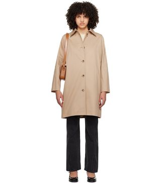 A.P.C. + Beige Button Trench Coat