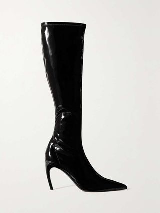 Ferragamo + Bri Patent-Leather Knee Boots