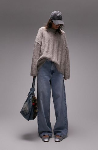 Topshop + Fluffy Wide Rib Sweater