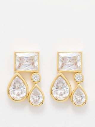 Completedworks + Shape Cubic Zirconia & 18kt Gold-Vermeil Earrings