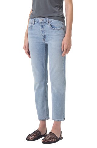 Agolde + Kye Mid Rise Ankle Straight Leg Jeans