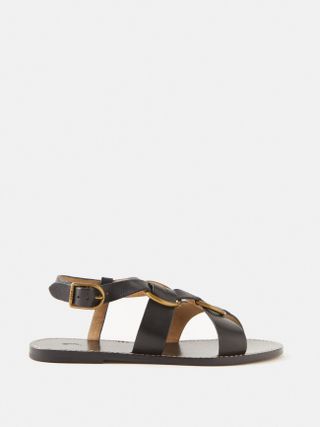 Polo Ralph Lauren + Ring-Embellished Leather Sandals