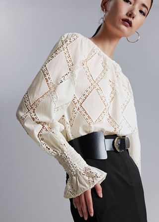 & Other Stories + Embroidered Frill-Cuff Blouse