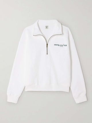 Sporty & Rich + Printed Cotton-Jersey Sweatshirt