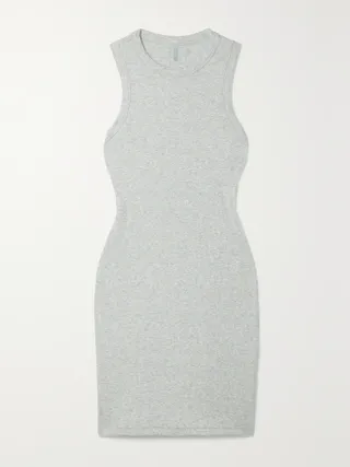 Skims + Ribbed Stretch-Cotton Jersey Mini Dress
