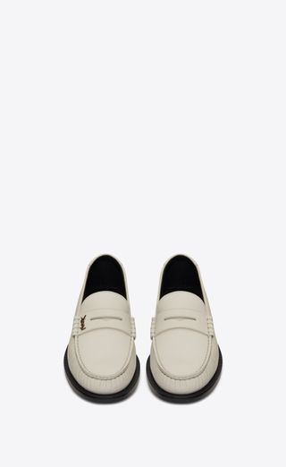Saint Laurent + Le Loafer Penny Slippers in Smooth Leather