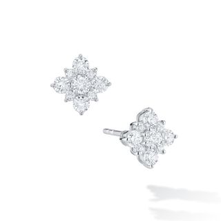 Birks + Snowflake Diamond Square Cluster Stud Earrings