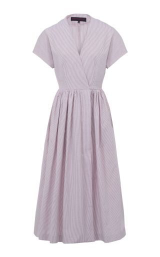 Martin Grant + Cotton-Linen Midi Dress