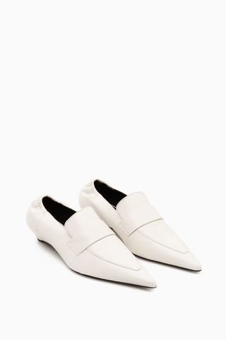 COS + Pointed Leather Kitten-Heel Loafers