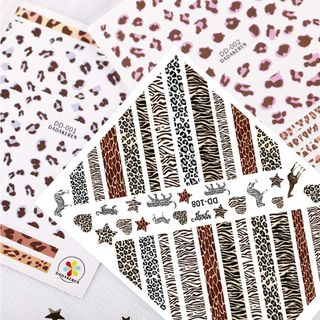 Torokom + Leopard Print Nail Art Decals Stickers