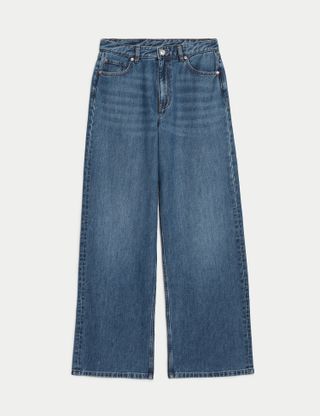 Marks and Spencer + Slouchy Mid Rise Wide Leg Jeans