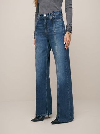 The Reformation + Cary High Rise Slouchy Wide Leg Jeans